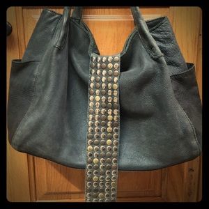 Soft Cow skin leather stadds bag